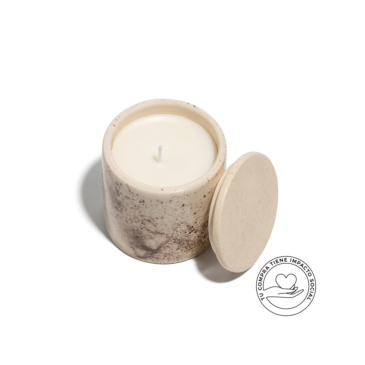 VELA HANDMADE M SALPIQUÉ MARRÓN LIMA PEONÍAS