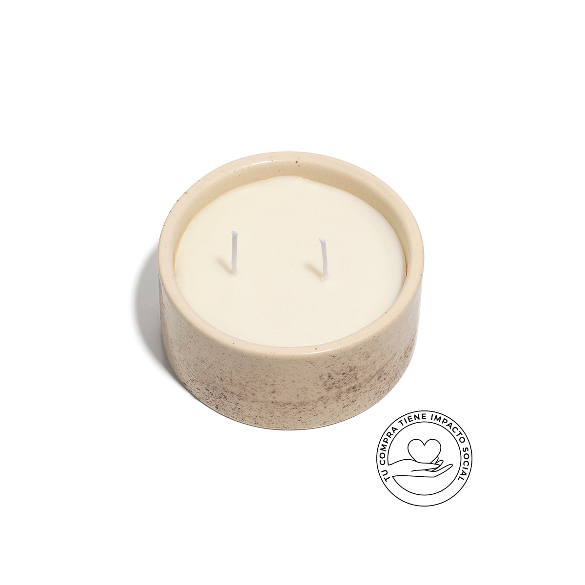 VELA HANDMADE L SALPIQUÉ MARRÓN LIMA PEONÍAS