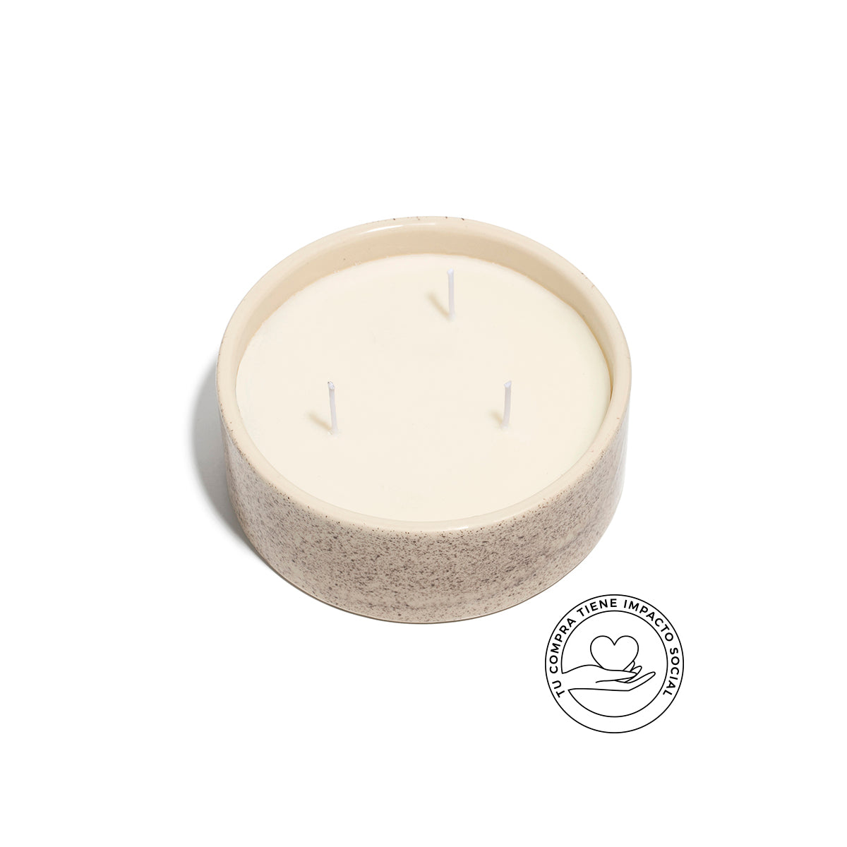 VELA HANDMADE XL SALPIQUÉ MARRÓN MAGNOLIA VAINILLA