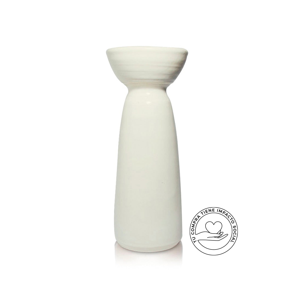 CANDELABRO CERÁMICA MEDIANO OFF WHITE