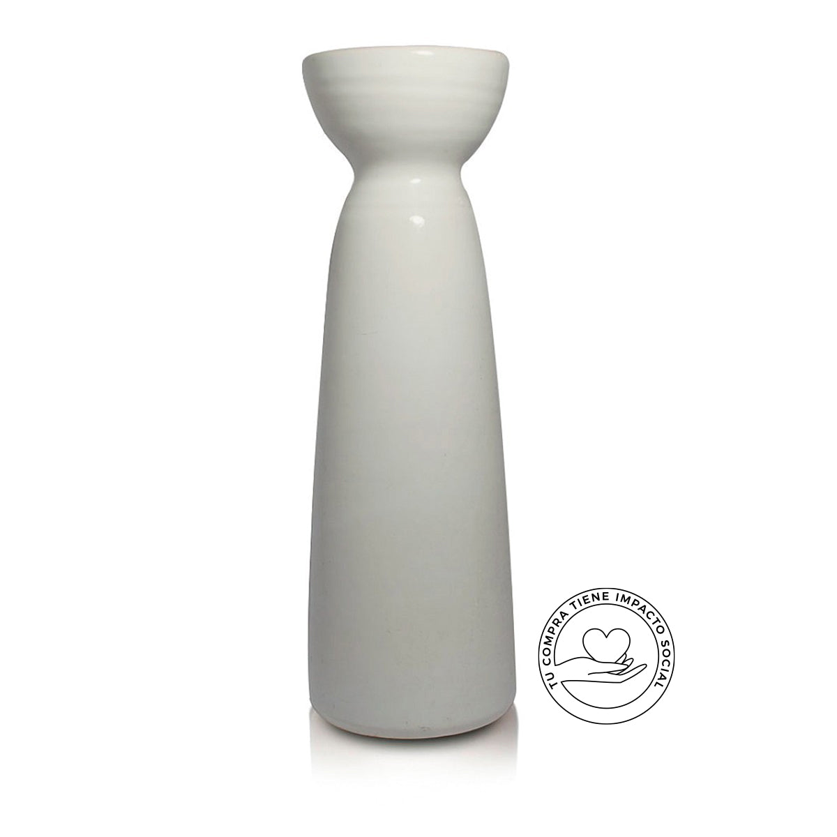 CANDELABRO CERÁMICA ALTO OFF WHITE