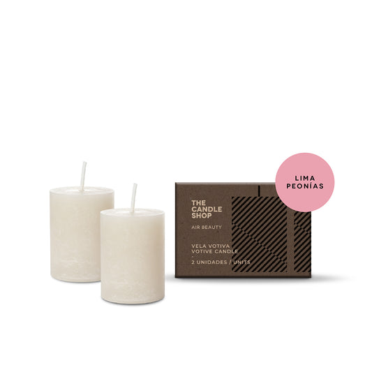 VELA VOTIVA LIMA PEONIAS x2