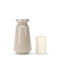 SET CANDELABRO S ARENA + VELA MARFIL