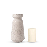 SET CANDELABRO S SALPIQUE + VELA MARFIL