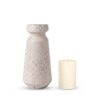 SET CANDELABRO XL SALPIQUE + VELA MARFIL